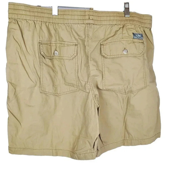 Men's EDDIE BAUER Elastic Pull-On Shorts SZ 2XL Khaki Pockets Hiking Outdoors - Picture 3 of 10